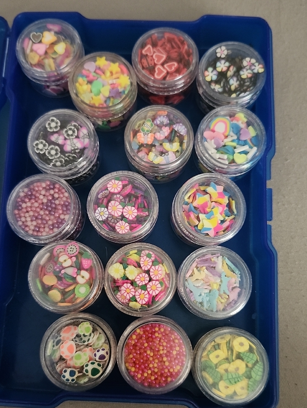 Mini Assorted Nail Art Decorations - Resin Decoration 16 Jars